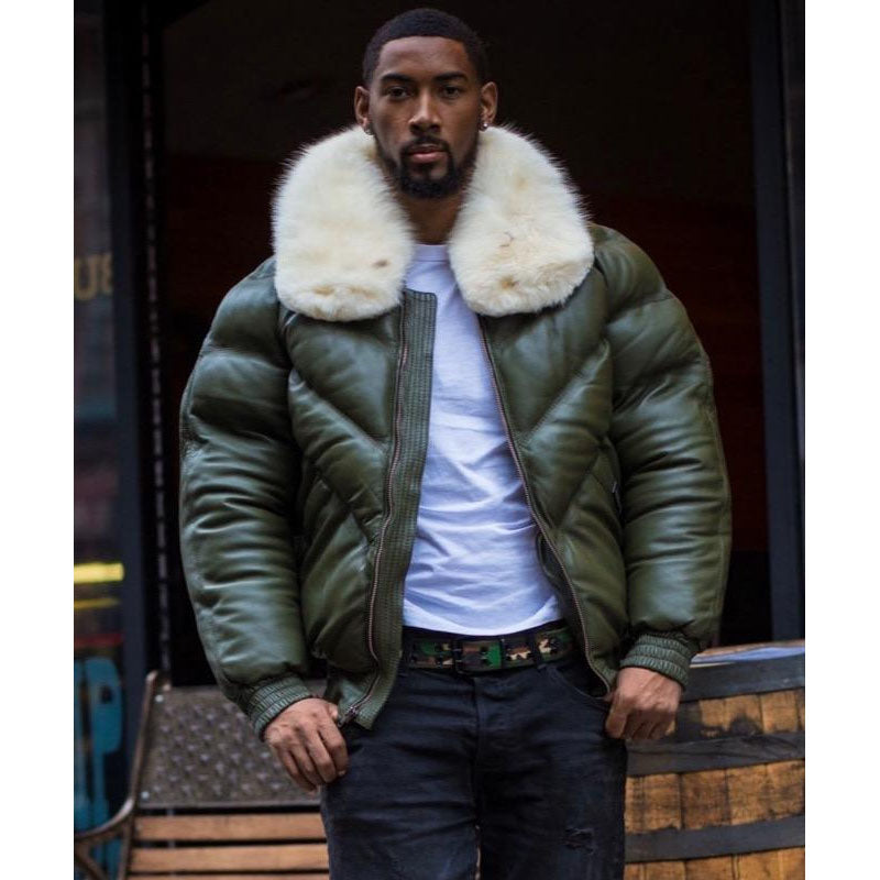 Purchase Best V Bomber Leather Jacket For Mens