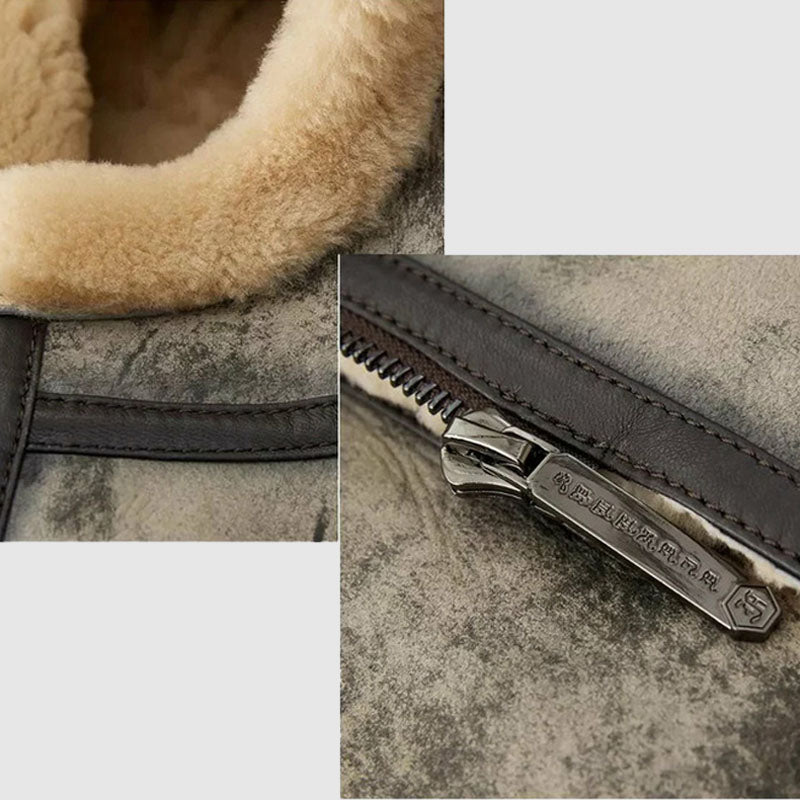Best New Style Men Winter Hooded Shearling Leather Jacket For Sale