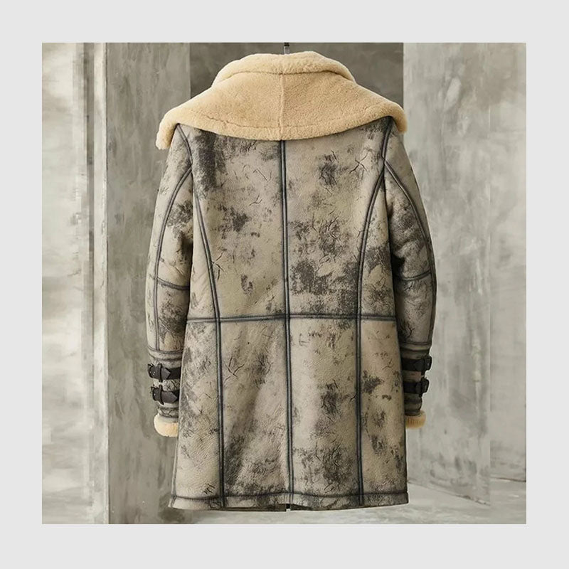 Men New 2022 Winter Sheepskin Leather Coat For Sale