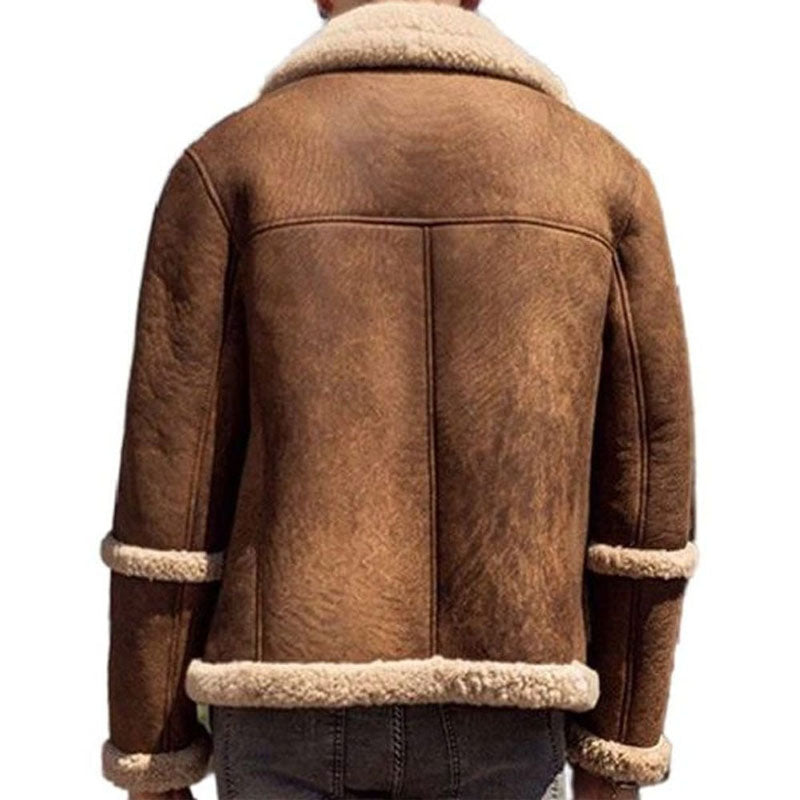Mens Buy Genuine Winter Vintage Sheepskin Leather Bomber Aviator Jacket