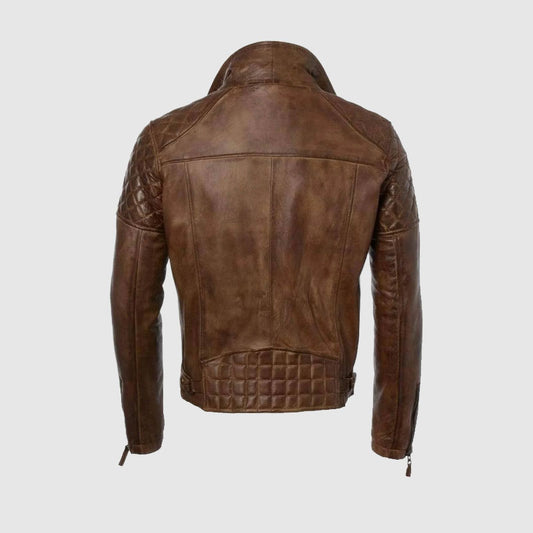 new mens brown fashion leather jacket online shop