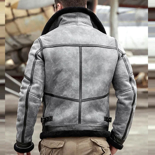 Elevate Your Wardrobe: RAF Airforce Pilot Shearling Aviator Jacket for Men – Rfx Leather