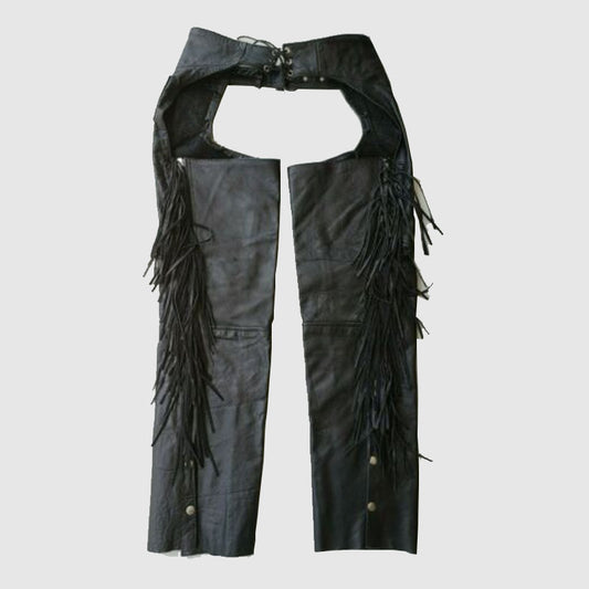 Motorcycle Chaps Black BARNEY'S Leather