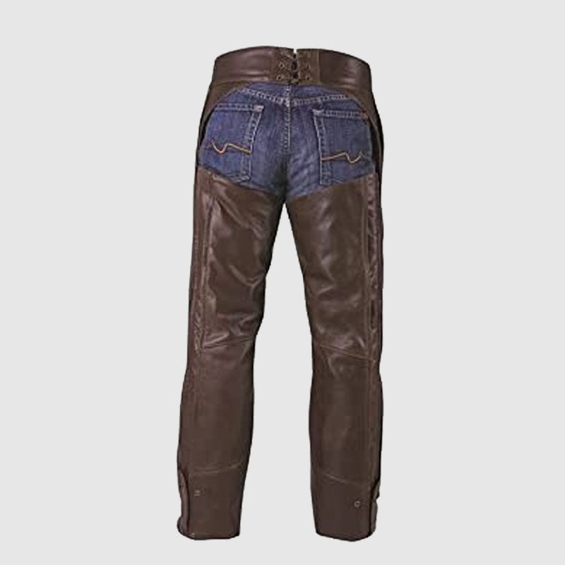 Motorcycle Men's Traditional Leather Chaps