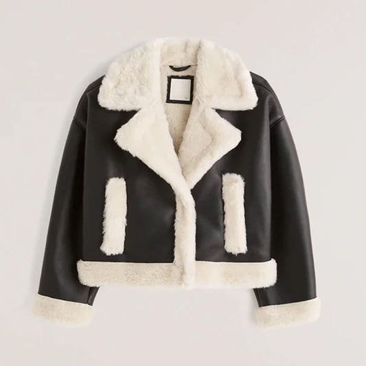New 2022 Style Women Aviator B3 Sheepskin Shearling Riding Leather Jacket For Sale In Cheap Price