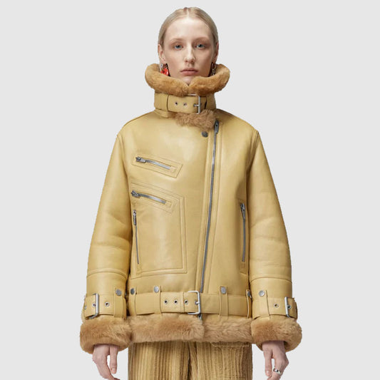 New Style 2022 Women Shearling RAF Aviator Sheepskin For Sale In Australia