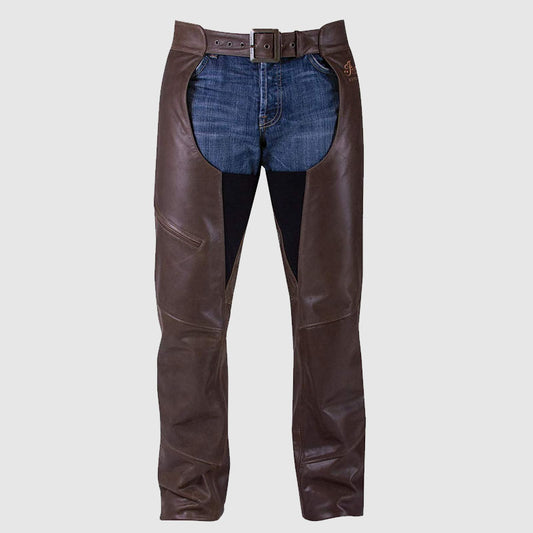 Motorcycle Men's Traditional Leather Chaps
