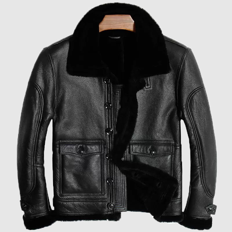 New Sheepskin leather jacker for mens