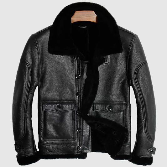 New Sheepskin leather jacker for mens