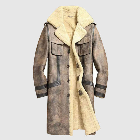 Buy New Best 2022 Men Style Winter Sheepskin Shearling Leather Coat For Sale