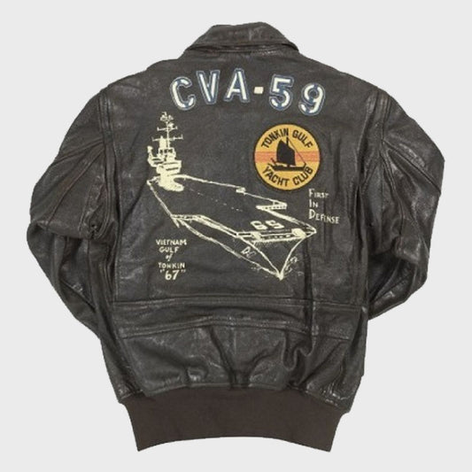 Purchase New Style Genuine Vietnam Pilot A-2 Bomber Black Leather Flight Jacket