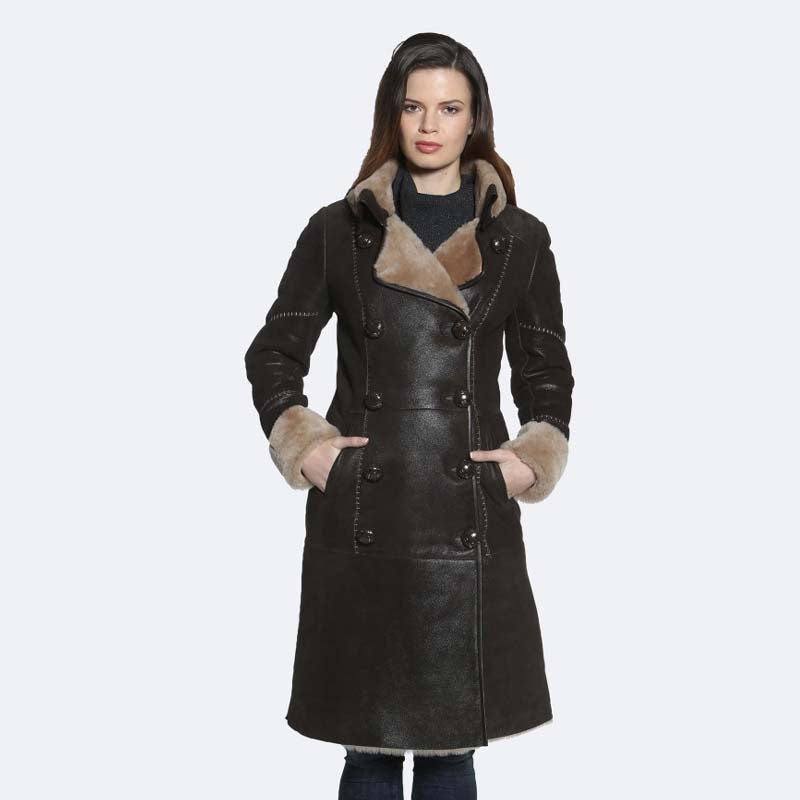 Purchase Shearling Style Winter Best High Quality Pam Sheepskin Coat For Sale