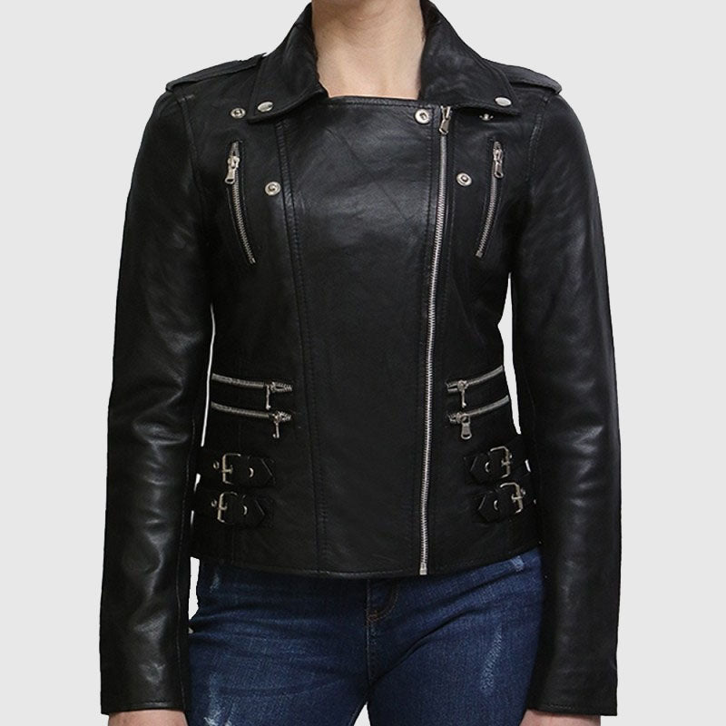 Nappa Lamb Leather Jacket for Women