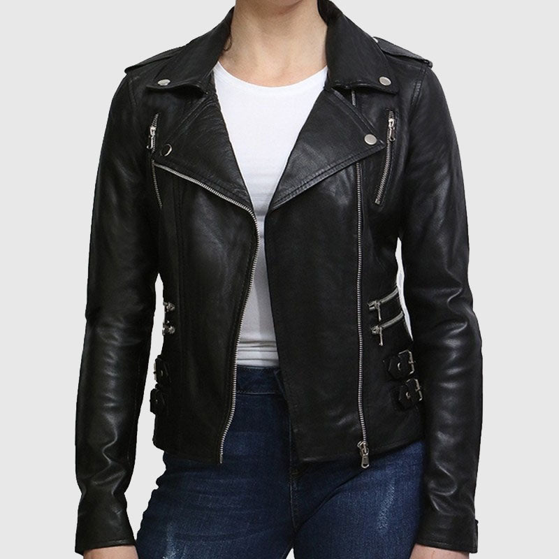 Nappa Lamb Leather Jacket for Women