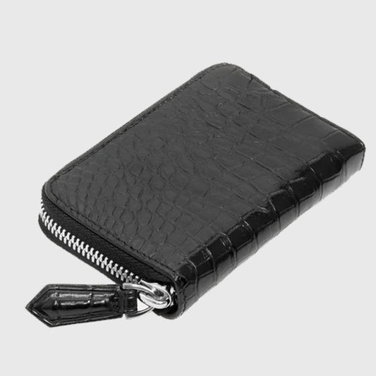 Purchase Best Looking Crocodile Shiny Leather Zipper Wallet For Sale