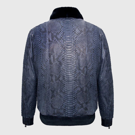 Purchase Best Premium Style Winter Shearling Python Leather Flight Jacket For Sale
