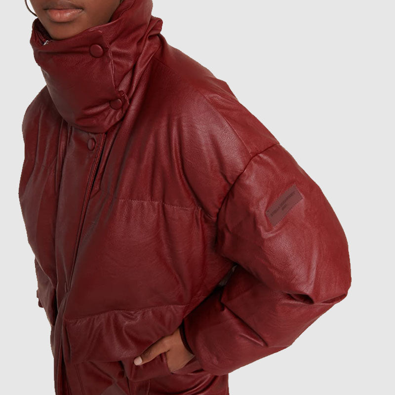 leather puffer jacket