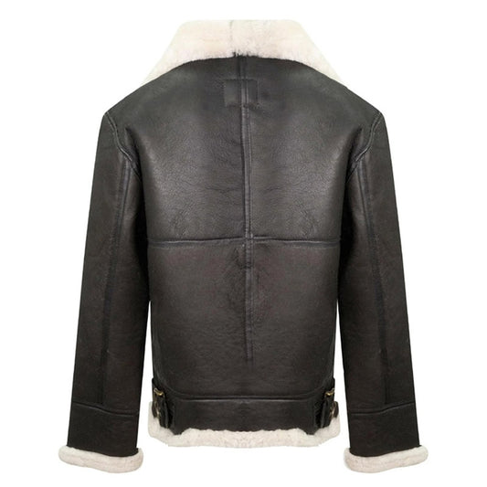 Purchase Best Winter Brown B3 Aviator Flying Sheepskin Leather Jacket For Christmas For Sale