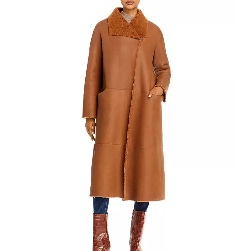 Shop Genuine Best Style Winter Sheepskin Reversible Shearling Coat For Sale