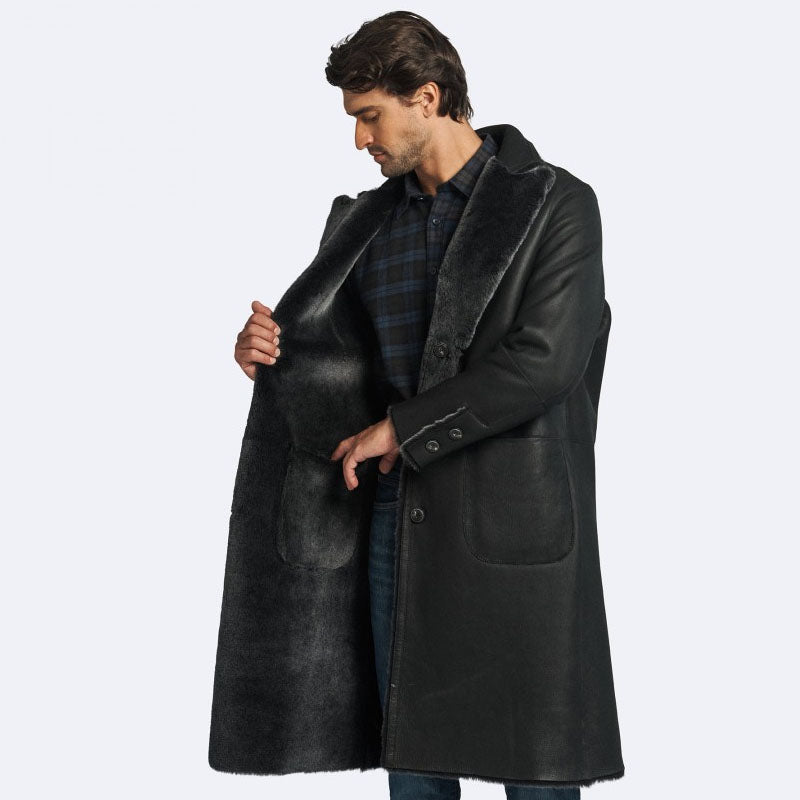 Rfx Leather: 30% Off Durham Reversible Black Shearling Coat