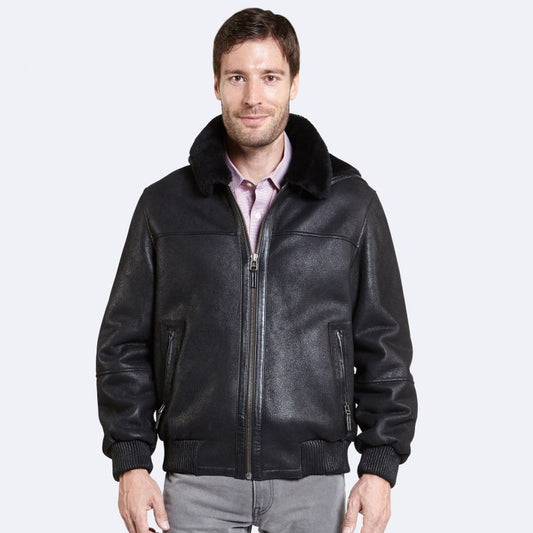 Rfx Leather: Edwin Black Sheepskin Jacket for Winter Savings