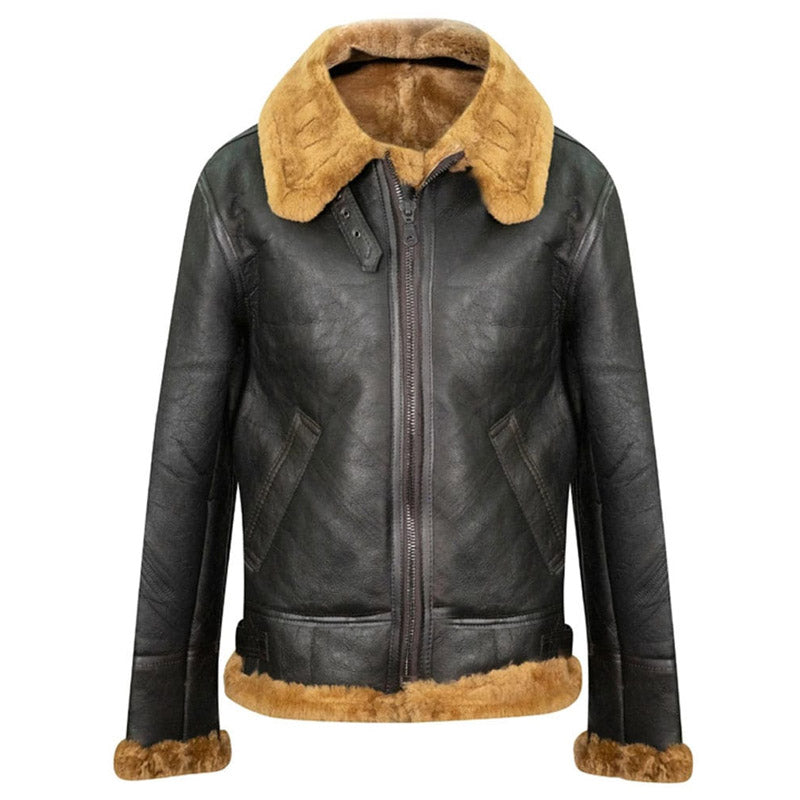 Shop Best Winter Sale Warmer Mens B3 Aviator Flying Sheepskin Jacket
