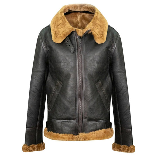 Shop Best Winter Sale Warmer Mens B3 Aviator Flying Sheepskin Jacket