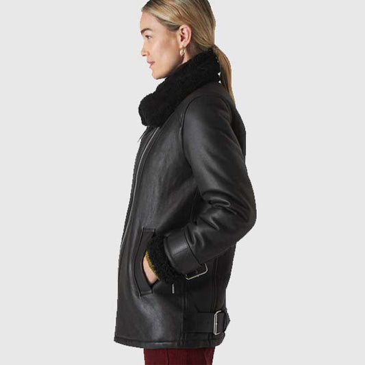 Women Sheepskin Leather Jacket For Sale