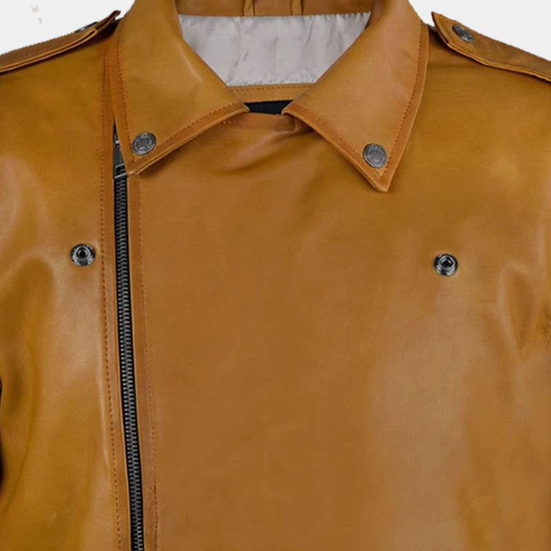 Top Best Sales Rutland Caramel Brown Genuine Boys Biker Riding Leather Jacket For Summer Sale