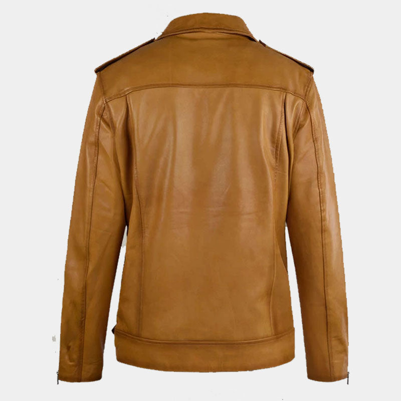Top Best Sales Rutland Caramel Brown Genuine Boys Biker Riding Leather Jacket For Summer Sale