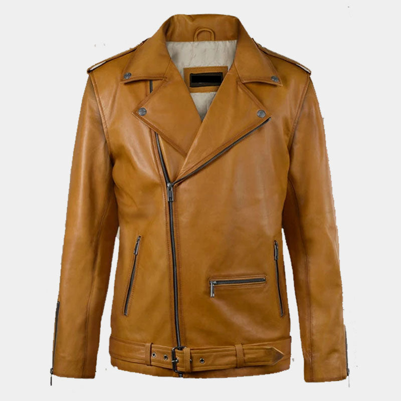 Top Best Sales Rutland Caramel Brown Genuine Boys Biker Riding Leather Jacket For Summer Sale