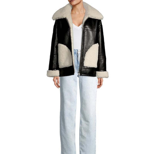 Catalina Faux Leather & Shearling Jacket