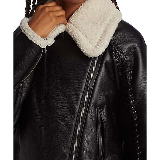 Corinne Faux Fur & Faux Leather Jacket