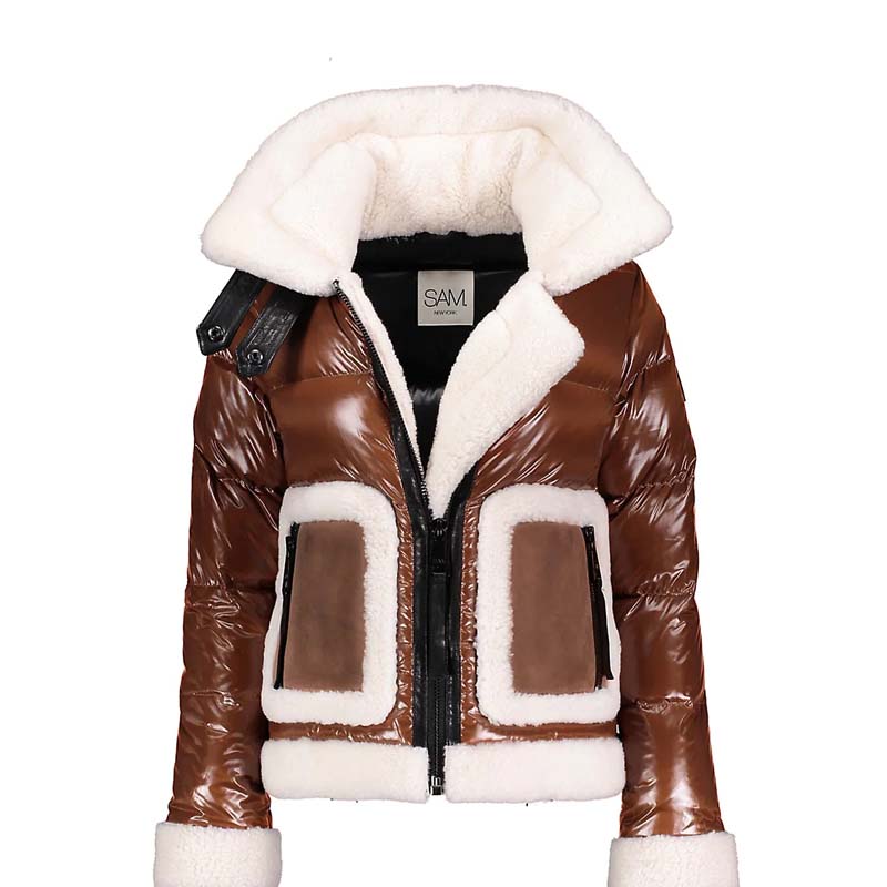 Veronica Shearling-Trim Down Jacket