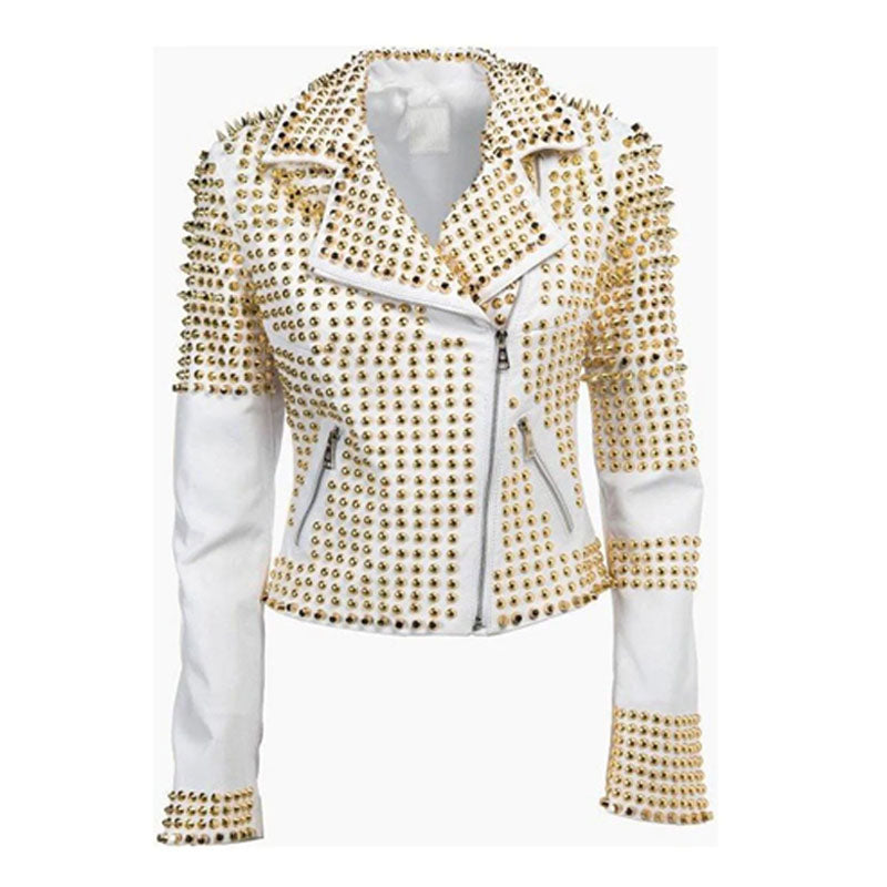 Buy Best Leather Studded Jacket For Womens