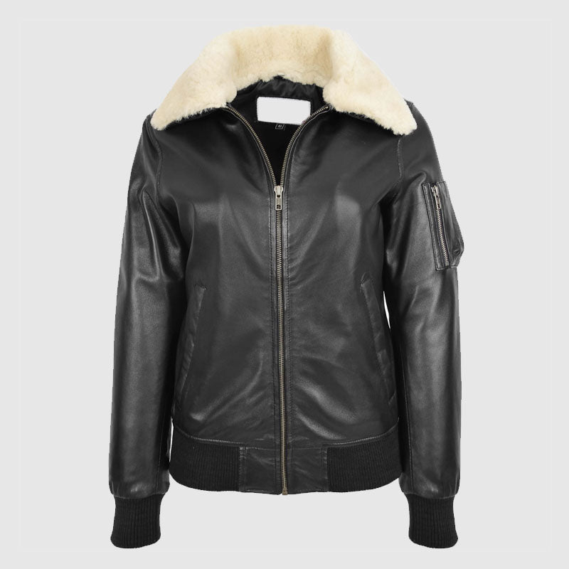 buy online biker womens leather jacket with free shipping