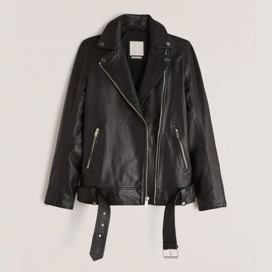 Women Biker lambskin leather Jacket