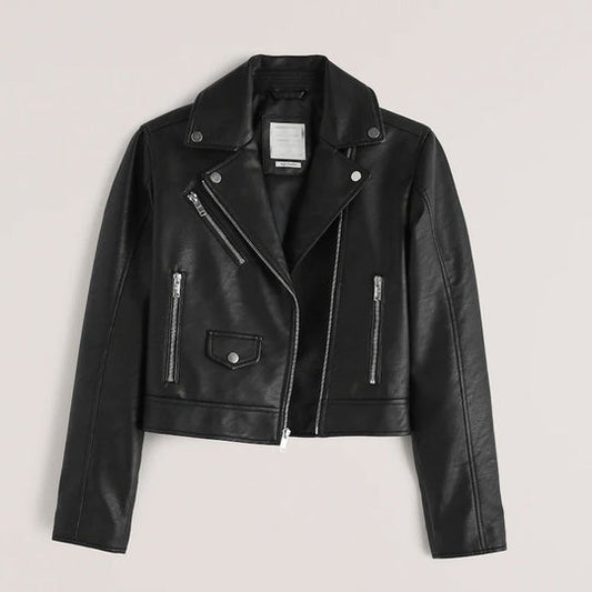 Buy Best Style Fashion Women black cowhide Biker Leather Jacket