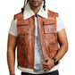Purchase Best Handmade Best Style Men's Brown Winter Leather Vest With Fur Lining For Sale