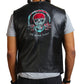 Purchase Best Style Handmade Genuine high Skull Print Black Leather Vest For Sale