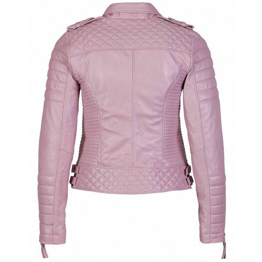 Buy Best Stylish Fashion Women’s Quilted Biker Style Leather Jacket