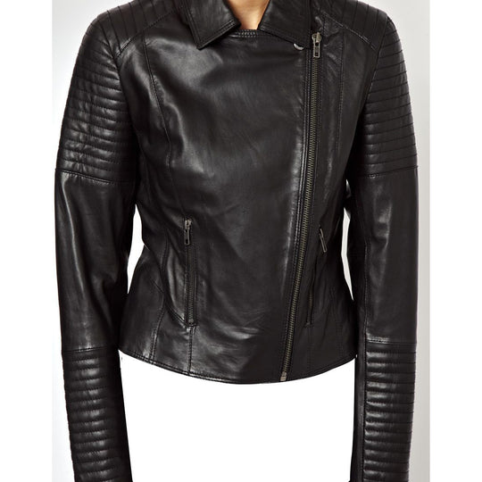 Buy Best Stylish Fashion Women’s Black Biker Style Leather Jacket