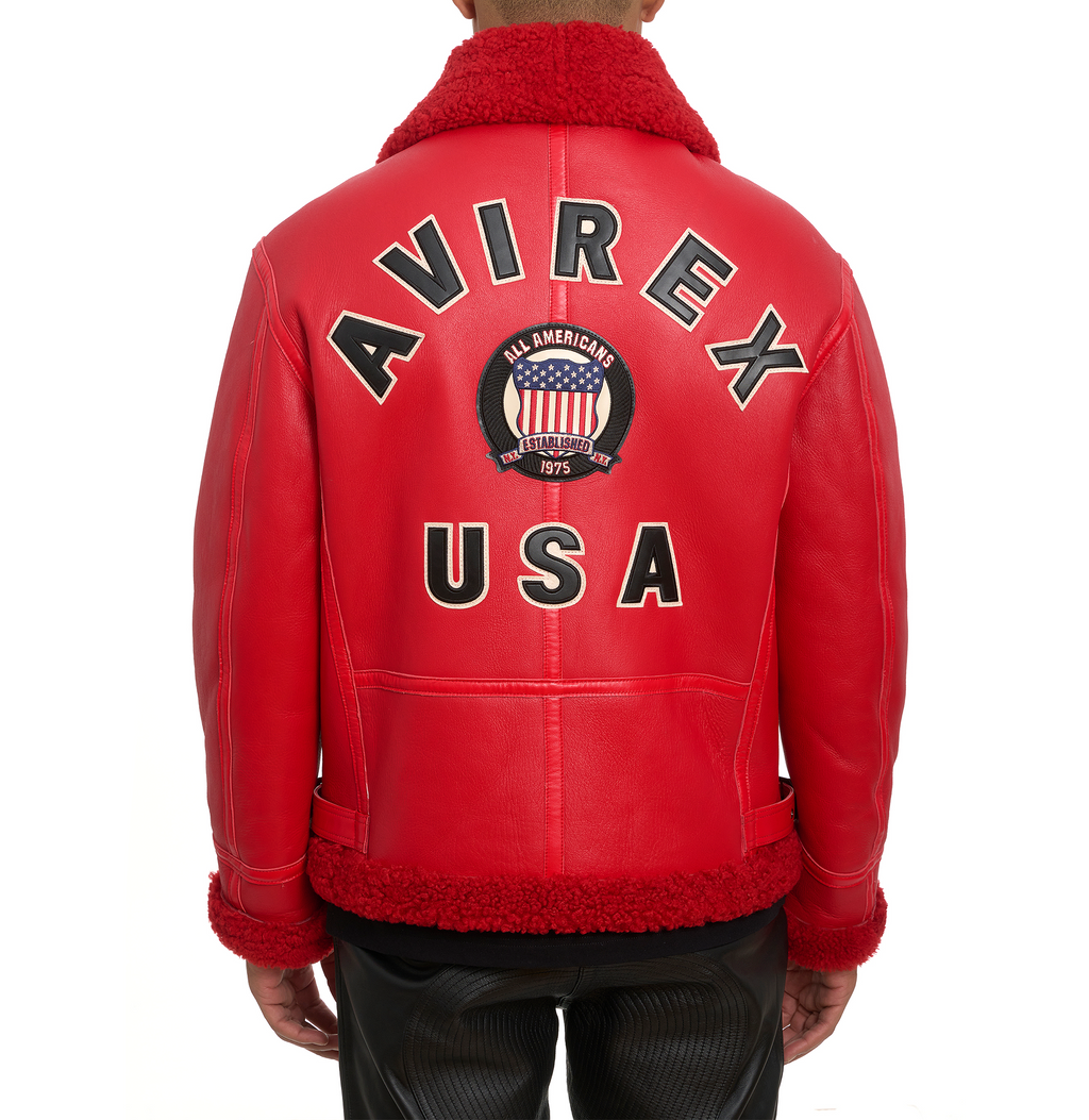 Buy Best Winter Avirex B3 Bomber Shearling Leather Jackets For Sale Mens