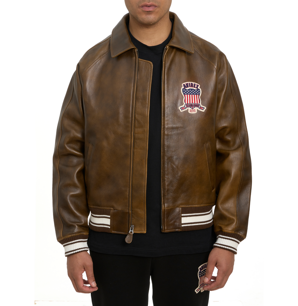 Limited Edition Avirex Vintage Fashion Bomber Leather Jackets For Sale