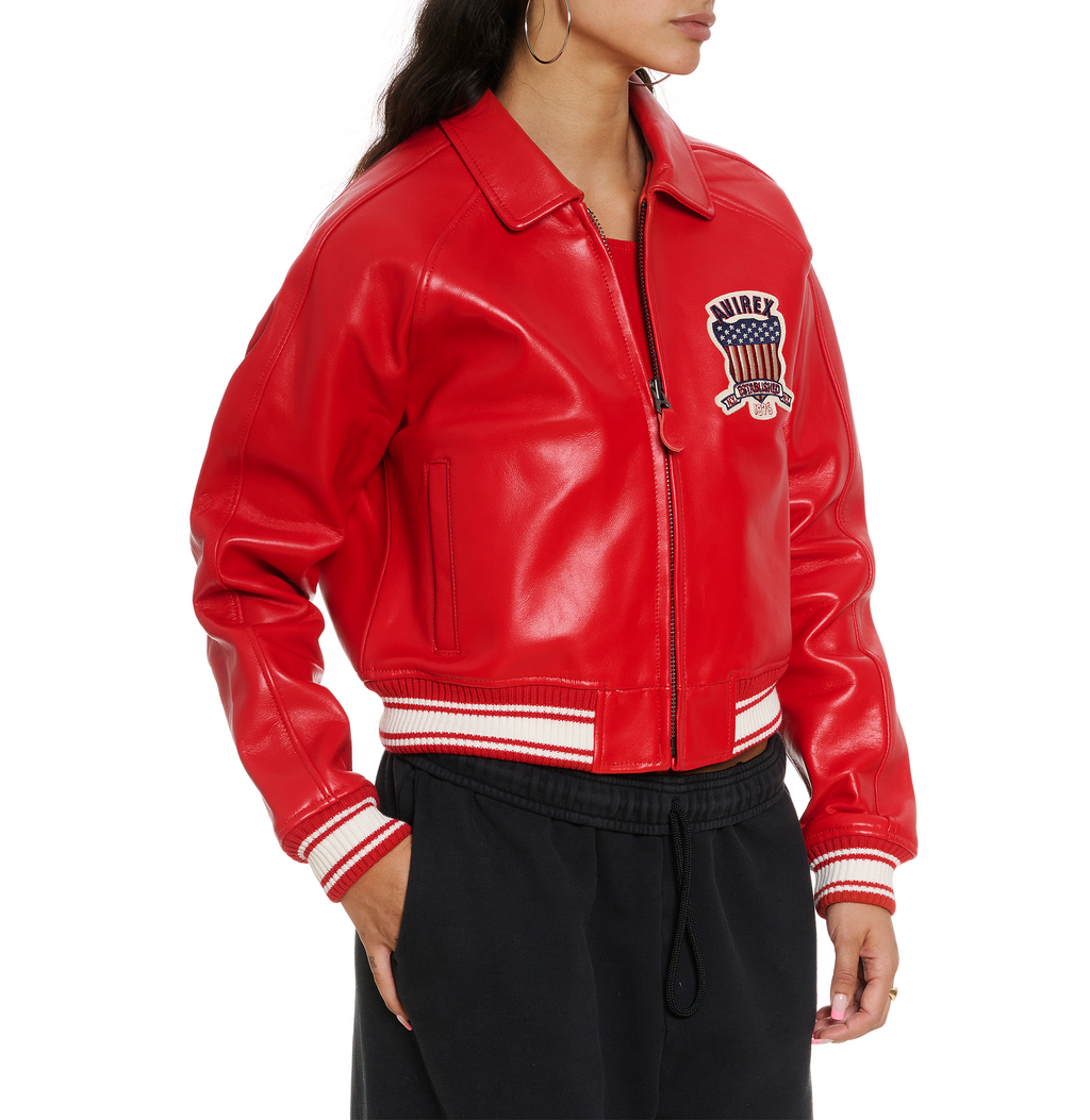 Shop Best High Quality Fashion Bomber Style Salvage Red Avirex Jackets