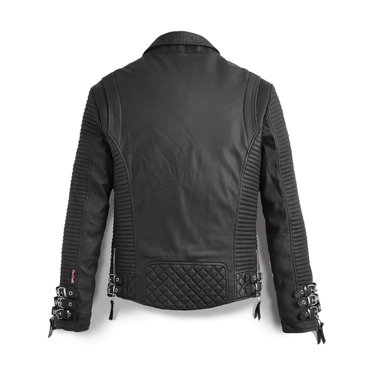Best Quality New Style Black Motorcycle Jacket For Men - Biker Addition With Pattern