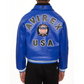 Shop Genuine Avirex Cobalt Leather Fashion Bomber Leather Jackets For Mens