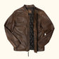 Best Style Genuine Mens Biker Brown Motorcycle Leather Fashion Jacket For Sale