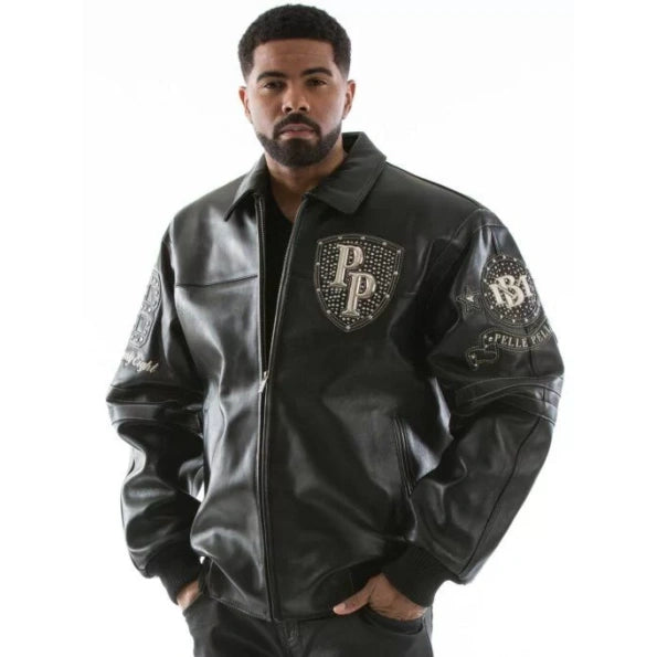 Best Style Genuine Quality Rfx Leather Pelle Pelle Legendary Black Stud Men Jacket For Sale