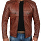 High Quality New Style Fashion Austin Chocolate Brown Waxed Leather Jacket